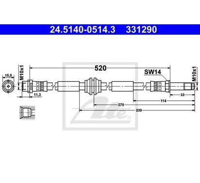 331290
ATE
Przewód hamulcowy elastyczny
