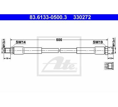 83.6133-0500.3
ATE
Przewód hamulcowy elastyczny

