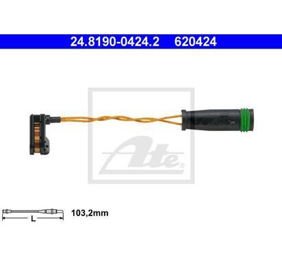 24.8190-0424.2
ATE
Styk ostrzegawczy, zużycie okładzin hamulcowych
