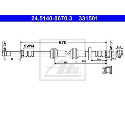 24.5140-0670.3
ATE
Przewód hamulcowy elastyczny

