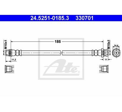 24.5251-0185.3
ATE
Przewód hamulcowy elastyczny
