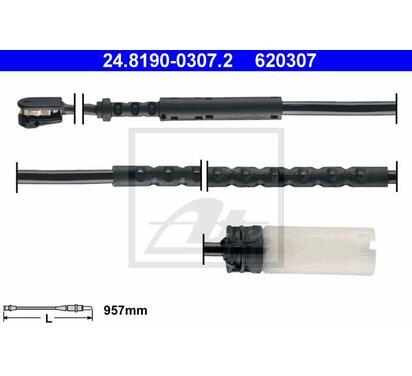 24.8190-0307.2
ATE
Styk ostrzegawczy, zużycie okładzin hamulcowych
