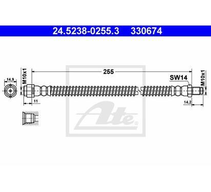 24.5238-0255.3
ATE
Przewód hamulcowy elastyczny
