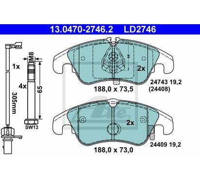 13.0470-2746.2
ATE
Klocki hamulcowe
