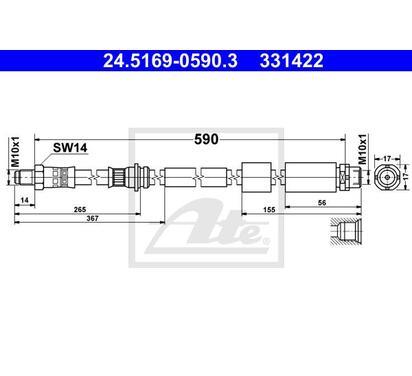 24.5169-0590.3
ATE
Przewód hamulcowy elastyczny
