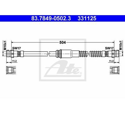 83.7849-0502.3
ATE
Przewód hamulcowy elastyczny

