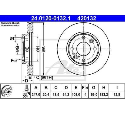 24.0120-0132.1
ATE
Tarcza hamulcowa
