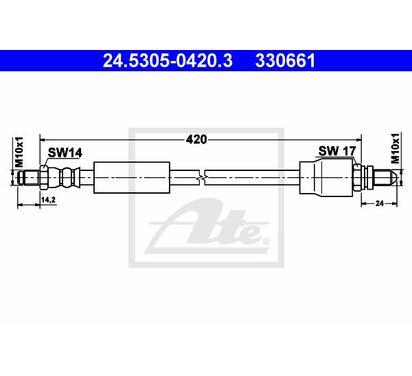24.5305-0420.3
ATE
Przewód hamulcowy elastyczny

