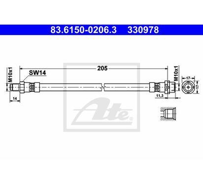 83.6150-0206.3
ATE
Przewód hamulcowy elastyczny
