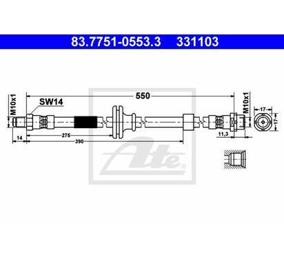 83.7751-0553.3
ATE
Przewód hamulcowy elastyczny
