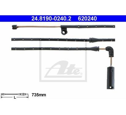24.8190-0240.2
ATE
Styk ostrzegawczy, zużycie okładzin hamulcowych
