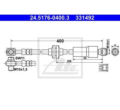 24.5176-0400.3
ATE
Przewód hamulcowy elastyczny
