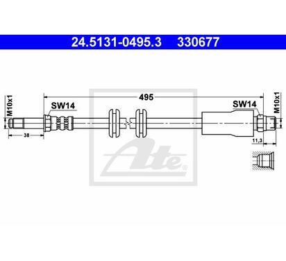 24.5131-0495.3
ATE
Przewód hamulcowy elastyczny

