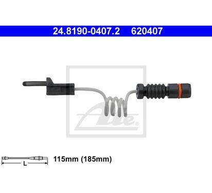 24.8190-0407.2
ATE
Styk ostrzegawczy, zużycie okładzin hamulcowych
