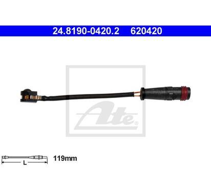 24.8190-0420.2
ATE
Styk ostrzegawczy, zużycie okładzin hamulcowych
