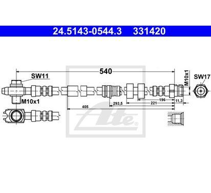 24.5143-0544.3
ATE
Przewód hamulcowy elastyczny
