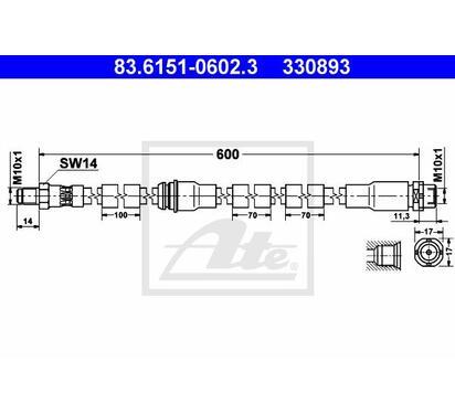 83.6151-0602.3
ATE
Przewód hamulcowy elastyczny
