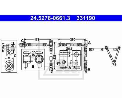 24.5278-0661.3
ATE
Przewód hamulcowy elastyczny
