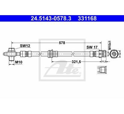 24.5143-0578.3
ATE
Przewód hamulcowy elastyczny
