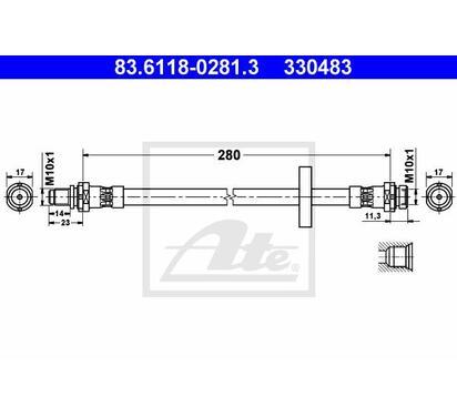 83.6118-0281.3
ATE
Przewód hamulcowy elastyczny
