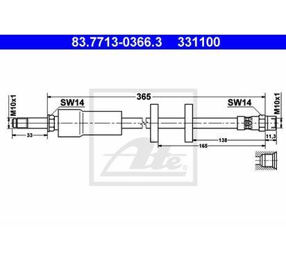 83.7713-0366.3
ATE
Przewód hamulcowy elastyczny
