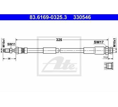83.6169-0325.3
ATE
Przewód hamulcowy elastyczny
