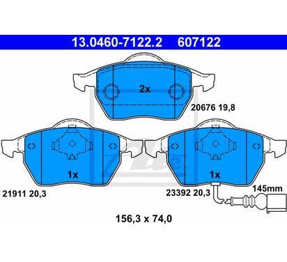 13.0460-7122.2
ATE
Klocki hamulcowe
