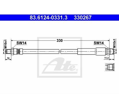 83.6124-0331.3
ATE
Przewód hamulcowy elastyczny
