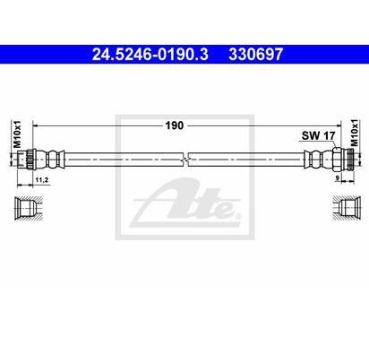 24.5246-0190.3
ATE
Przewód hamulcowy elastyczny
