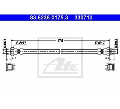 83.6236-0175.3
ATE
Przewód hamulcowy elastyczny
