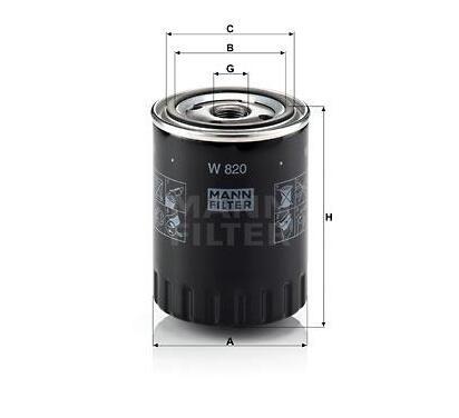 W 820
MANN-FILTER
Filtr oleju
