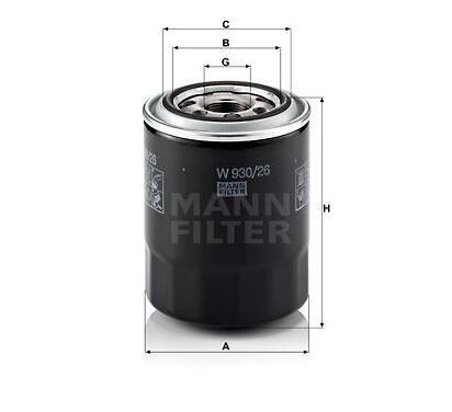 W 930/26
MANN-FILTER
Filtr oleju
