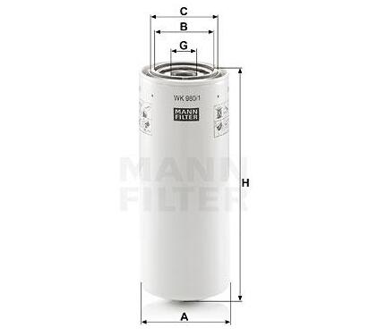 WK 980/1
MANN-FILTER LKW
Filtr paliwa
