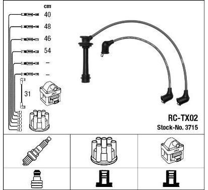 3715
NGK
Zestaw przewodów zapłonowych
