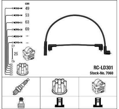 7068
NGK
Zestaw przewodów zapłonowych
