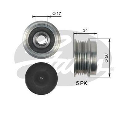 OAP7127
GATES
Alternator - sprzęgło jednokierunkowe
