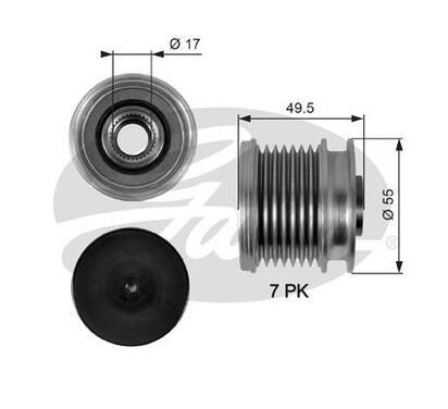 OAP7086
GATES
Alternator - sprzęgło jednokierunkowe
