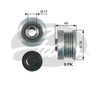 OAP7163
GATES
Alternator - sprzęgło jednokierunkowe
