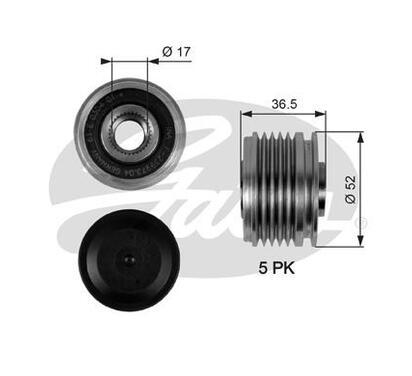 OAP7064
GATES
Alternator - sprzęgło jednokierunkowe
