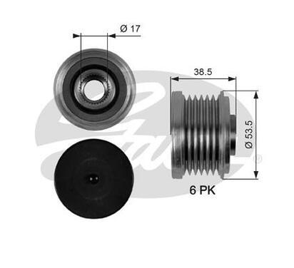 OAP7055
GATES
Alternator - sprzęgło jednokierunkowe
