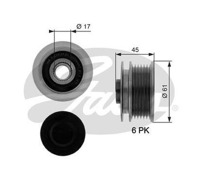 OAP7087
GATES
Alternator - sprzęgło jednokierunkowe
