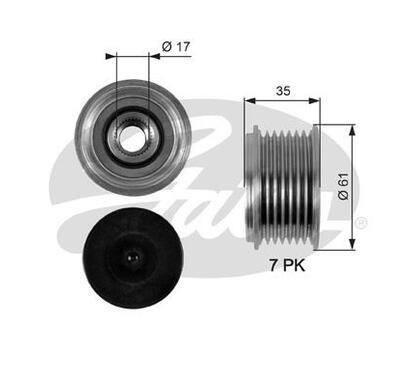 OAP7095
GATES
Alternator - sprzęgło jednokierunkowe
