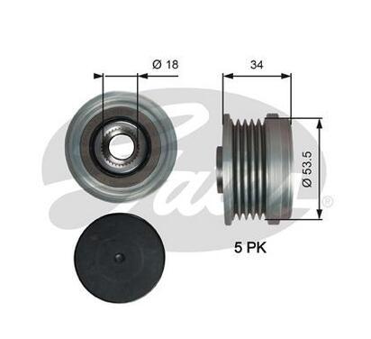 OAP7202
GATES
Alternator - sprzęgło jednokierunkowe
