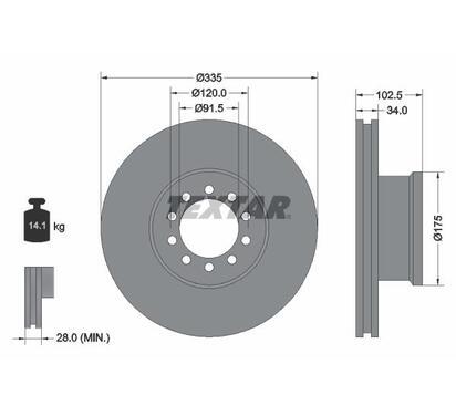 93101300
TEXTAR LKW
Tarcza hamulcowa
