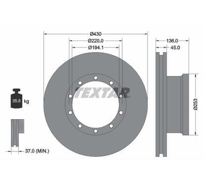 93101200
TEXTAR LKW
Tarcza hamulcowa
