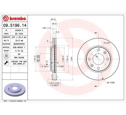 09.5196.11
BREMBO
Tarcza hamulcowa
