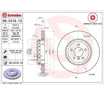 09.C418.13
BREMBO
Tarcza hamulcowa
