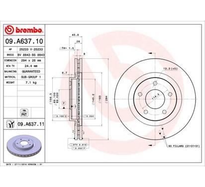 09.A637.11
BREMBO
Tarcza hamulcowa
