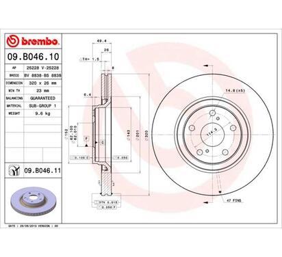 09.B046.11
BREMBO
Tarcza hamulcowa
