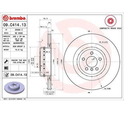 09.C414.13
BREMBO
Tarcza hamulcowa
